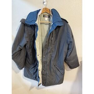 LL Bean Penobscot Parka Mens Large Gray Blue Vintage Hooded Winter Jacket Coat